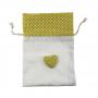 SACCHETTO IN COTONE CUORE POIS CON TIRANTE 10X14 CM 10 PEZZI