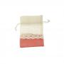 SACCHETTO IN COTONE E RETE CON TIRANTE 10X14 CM 10 PEZZI