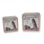 SCATOLA IN METALLO "TORRE DI PISA" 10X10X5 /9X9X4CM SET 2 PEZZI
