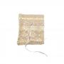 SACCHETTO IN PIZZO DI COTONE NATURALE CON TIRANTE 10X12 CM 5 PEZZI