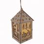 DECORAZIONE LANTERNA IN LEGNO CON LED "BOSCO INCANTATO" 8X8X13 CM 12 PEZZI