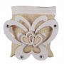 BOMBONIERA FARFALLA E SACCHETTO IN COTONE CON TIRANTE 8X6 CM 6 PEZZI