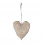 SACCHETTO A CUORE IN COTONE E VELO RICAMATO Ø 9 CM 10 PEZZI