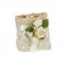SACCHETTO IN COTONE E VELO RICAMATO 20X20 CM 5 PEZZI