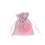 SACCHETTO IN COTONE A RIGHE CON TIRANTE E DECORAZIONE 10X13 CM 10 PEZZI